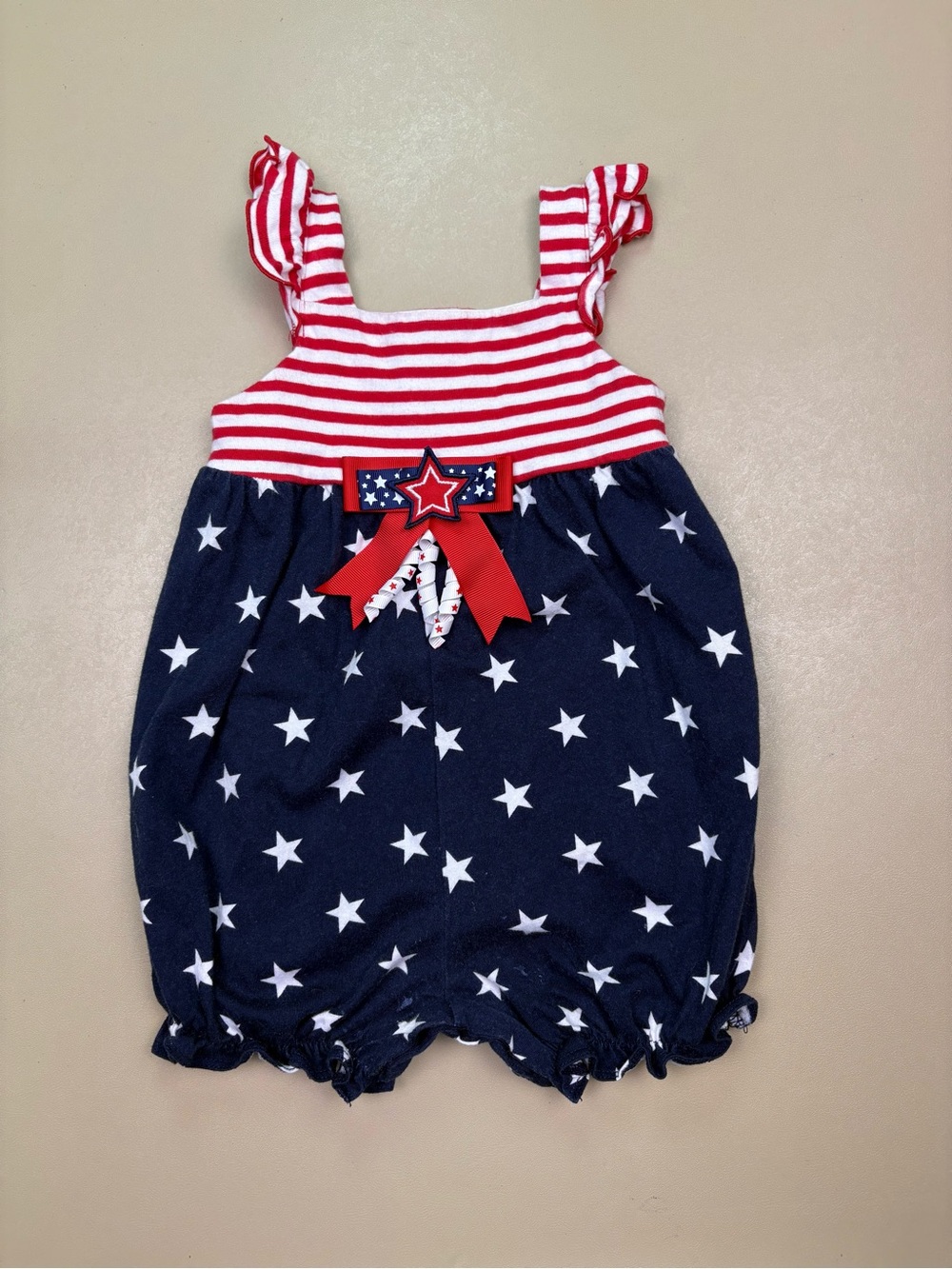 Goodlad Patriotic Bubble Romper 12M Red White Blue Stars Stripes